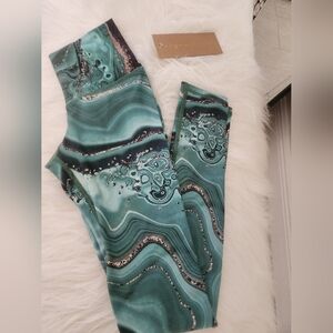 🟢⚜️⚫️●●● Niyama Sol Malachite Barefoot Leggings XS BNWT